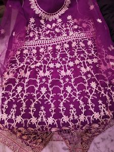 Beautiful Net Semi Stitched Gown With Dupatta