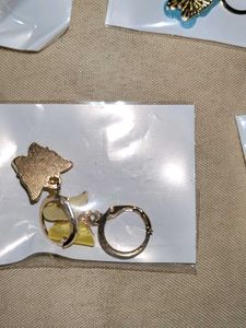 Set Of 5 Gold Plated Hoop Butterfly 🦋 Earrings