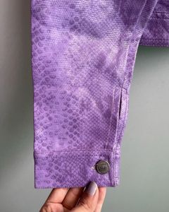 Purple Snake Print Cropped Jacket