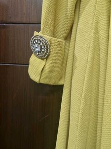 Elegant Mustard Draped Dress Size M