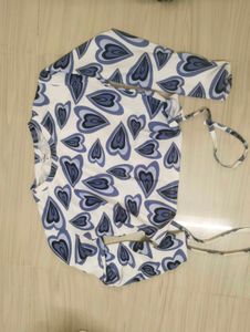 Heart Print Crop Top