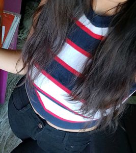 Striped Sleeveless Crop Top💞