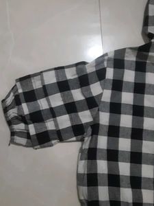 Checked Hooded Playsuit