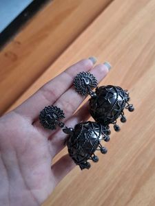 Oxidized Jhumka Earrings