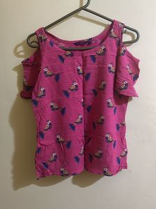 Pink Shoulder Hole Pretty Top