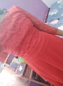 Elegant Red Lace Dress