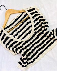 Pinterest Boho Black &amp; Cream Crochet Top A