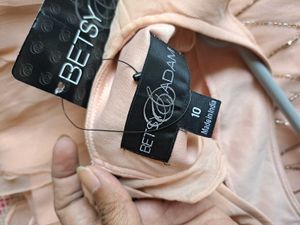 Peach Dress with Embellishments