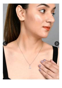 Real 925 Silver Chain + L Alphabet Pendant