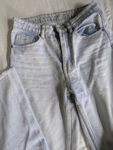 Light Blue Flared Denim Jeans
