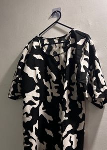 Abstract Print Black &amp; White Dress