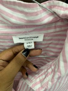 Pink Striped Oversized Shirt {all Sizes Available}
