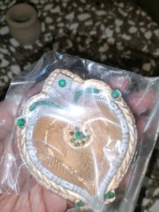Decorative Leaf-Shaped Pooja Diya