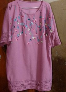 Floral Embroidered Tunic Top