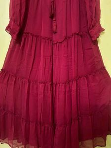 Branded Maroon Color Empire Dress