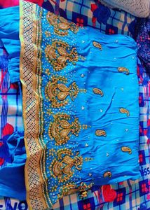 Blue Embellished  Salwar Suit