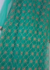 Green 2piece Dress Long Gown Full Flare