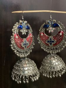 Silver Oxidized Jhumka