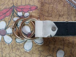 White &amp; Gold Double Circle Belt