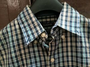 Classic men&#39;s long-sleeved Char.Black&amp;Grn&amp;Wht shir