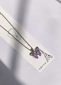 Purple Butterfly Necklace