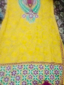 Yellow Embroidered Kurta