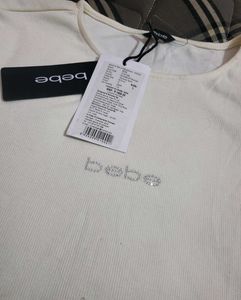 Bebe White Cropped Tee