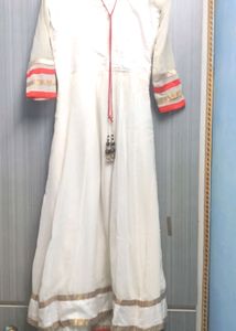 White And Red Long Gown