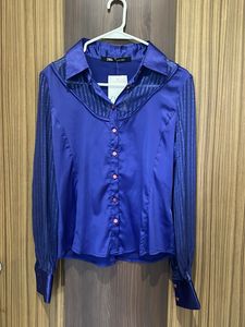 Zara Blue Satin Shirt