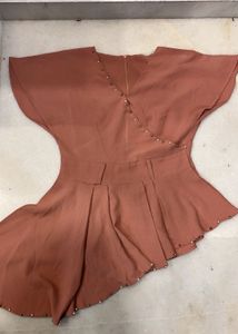 Asymmetrical Pearl-Trimmed Top