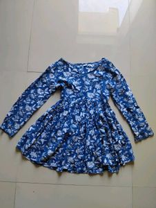 Floral Blue Girls Dress