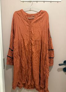 Knee-length Rust Dress