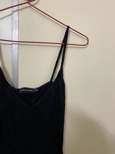 Women Black V Neck Dress