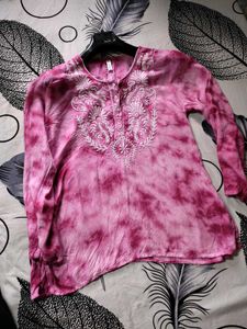 Tie And Dye Beautiful Embroidery Top