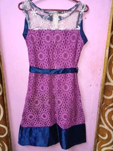 Lace Overlay Party Dress