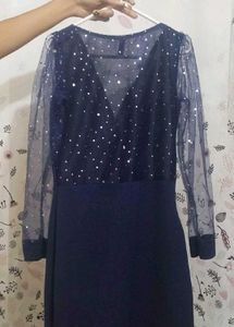 Navy Blue Sequin Dress