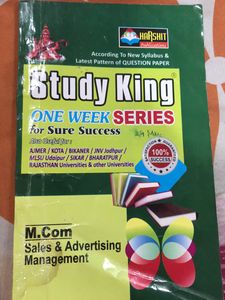 Mcom Final Year Books Of Study King One Week Serie