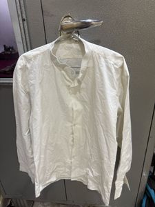 Minimalist White Band Collar Shirt
