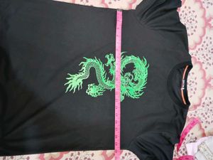 Black Tee with Green Dragon Graphic Men