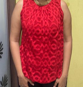 Red Top With Golden Collar