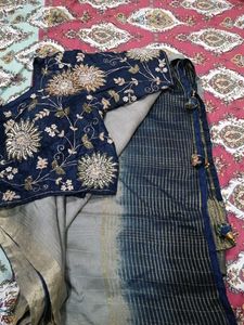 Elegant Saree with Embellished Blouse