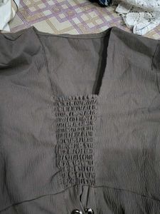 Crochet Brown Top For Women