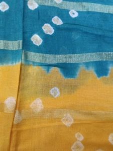 Bandhani Dupatta - Green &amp; Yellow