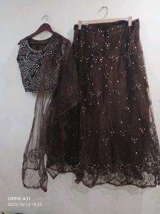 new coffee brown padded Lehenga Choli Set