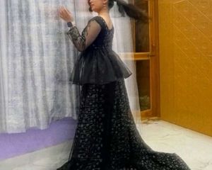 Elegant Black Lace Two-Piece Set