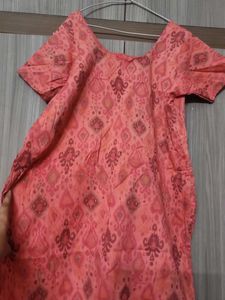 Peach Kurti With Dupatta