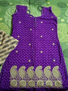 Purple Kurta And Patiala Set