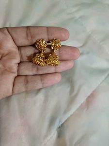 Gold Jhumka Earrings