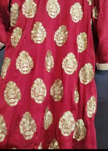 Rust Party Wear Plazo Suit &amp; Dupatta For 44 Bust
