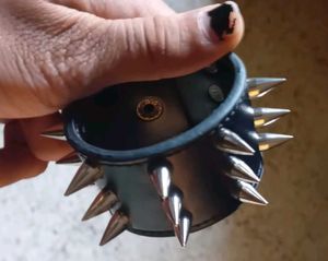 Goth Punk Alt Metal Spiked Leather Bracelet Cuff